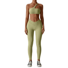 Load image into Gallery viewer, Oblique One Shoulder Yoga Suit
